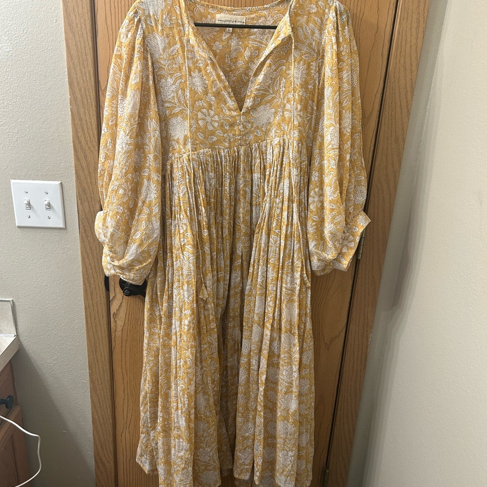 Daughters of India Kyra Midi Dress- Yellow - Picture 2 of 6